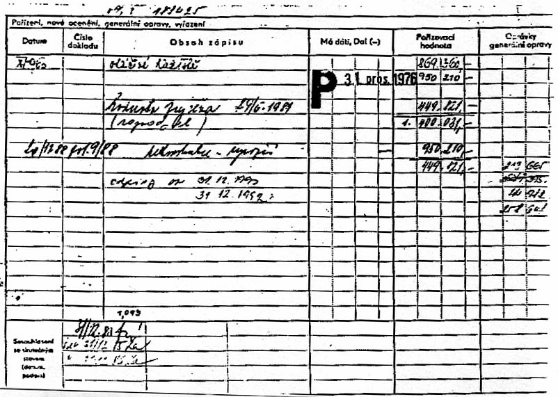 Eviden������������������n������������������ karta OH Inv.������������������. 2 - 815 - 2, list 4